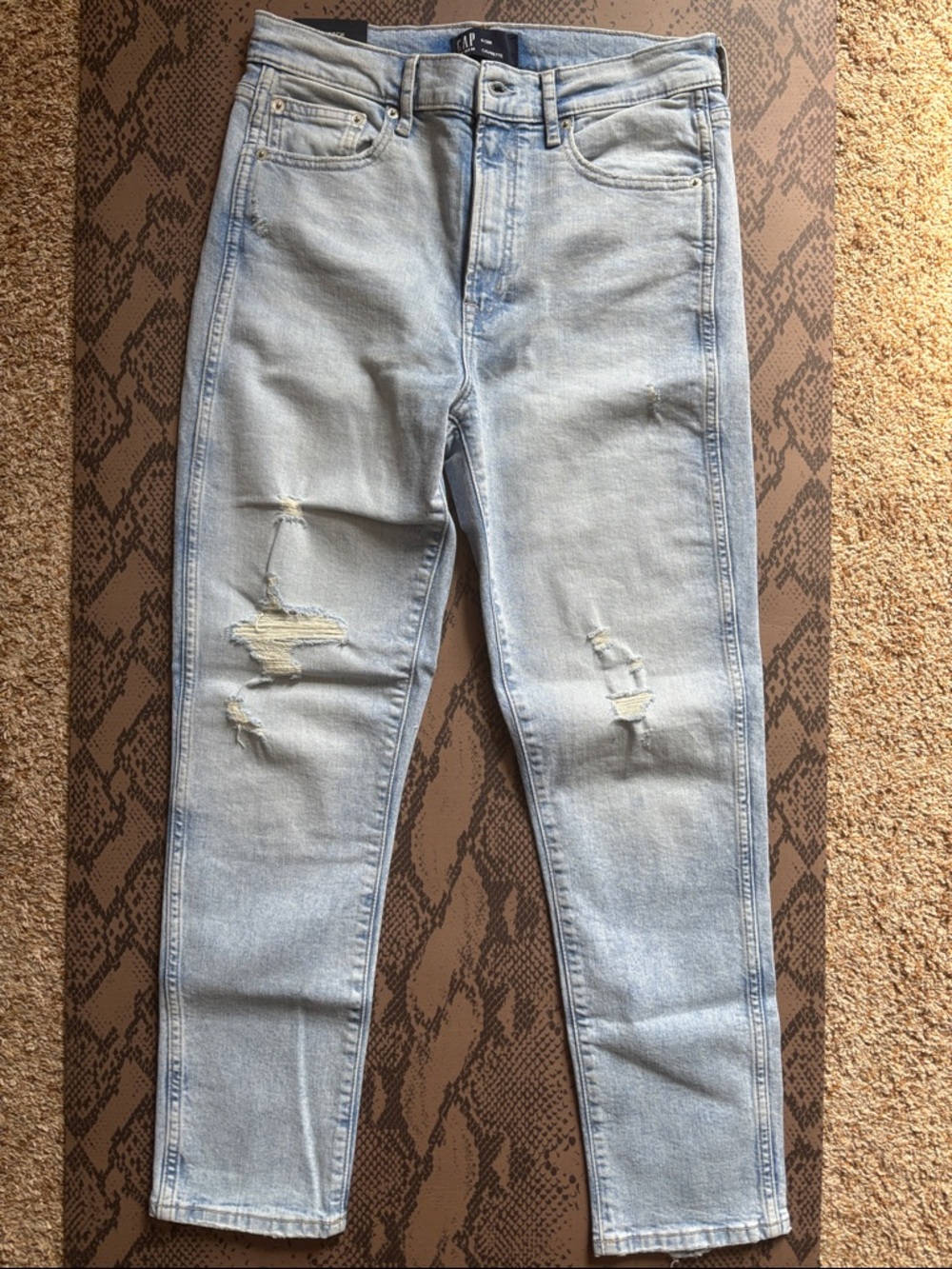 GAP Light Blue Distressed Cigarette Jeans